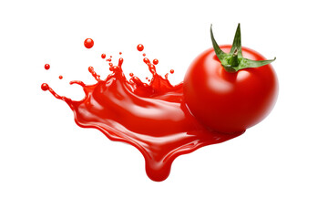 Splash of Tomato isolated on transparent background, png, cut out.