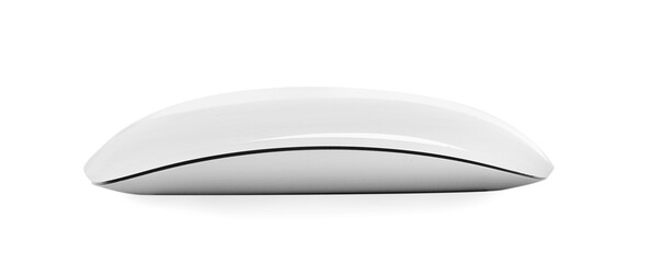 Modern wireless computer mouse isolated on white