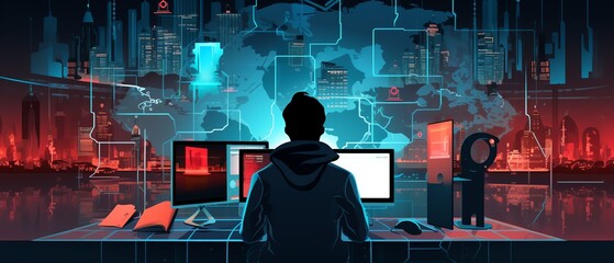 Illustration showcasing cybersecurity measures