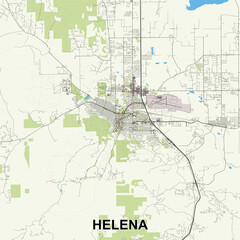 Helena, Montana, United States map poster art