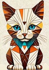 geometric shaped kitten  - 1