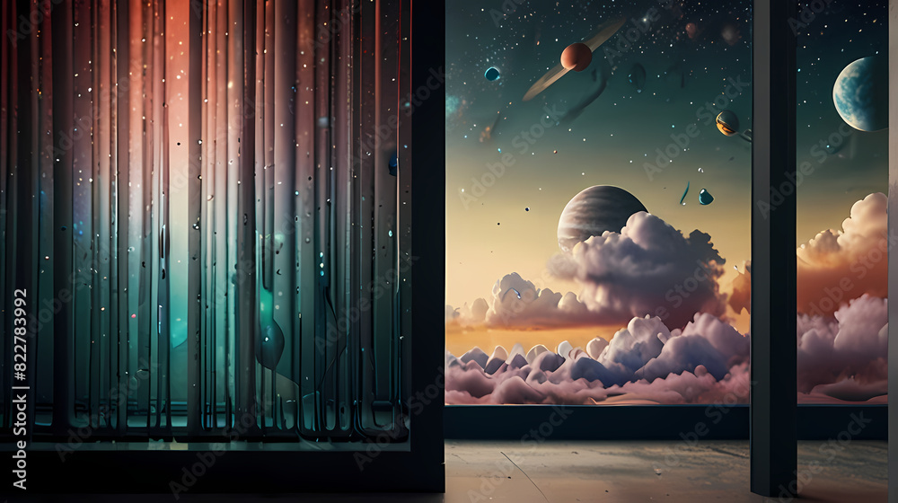 Poster abstract background inspired by the concept of parallel universe