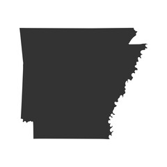Arkansas Icon Silhouette Illustration. State Map Vector Graphic Pictogram Symbol Clip Art. Doodle Sketch Black Sign.