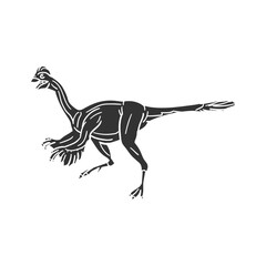 Arkansaurus Fridayi Icon Silhouette Illustration. Dinosaurs Vector Graphic Pictogram Symbol Clip Art. Doodle Sketch Black Sign.