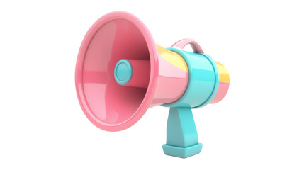 3D icon of a megaphone isolated on transparent background,png