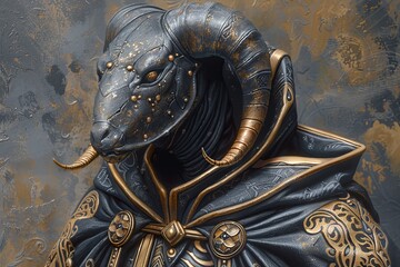 Gothic Demon Cleric: Ornate Horned Dark Majesty