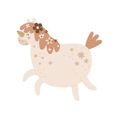 Cartoon unicorn. decor elements. Colorful vector illustration for kids, flat style. baby design for card, print, poster, cover.