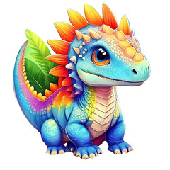 Obraz premium Super Colorful Baby Dinosaurs Illustrations for Decoration