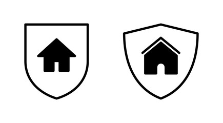 Home insurance icon set. home protection icon