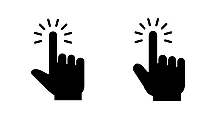 Hand click icon set. pointer icon vector. hand cursor icon vector