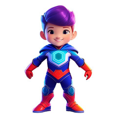 Animated Cartoon Kid Superhero: High-Quality Illustrations for Children's Decor, Posters, and Creative Projects