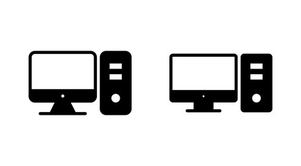 Computer icon set. computer monitor icon vector.