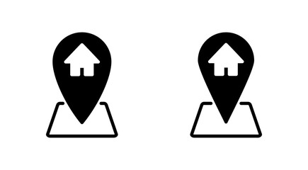 Address icon set. home location icon vector