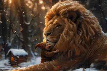 Tipsy Dwarf and Celtic Lion: Winter Forest Embrace