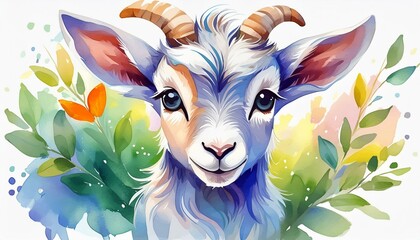 watercolor baby goat clipart for graphic resources