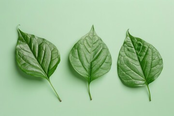 green betel leaves on a one color background - generative ai