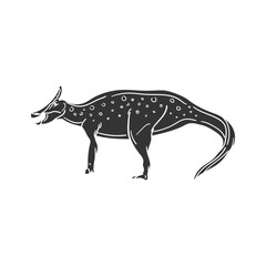 Augustynolophus Icon Silhouette Illustration. Dinosaurs Vector Graphic Pictogram Symbol Clip Art. Doodle Sketch Black Sign.