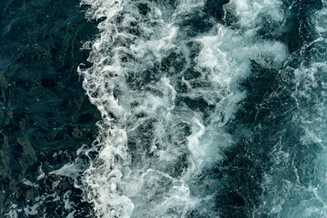 Background of water waves and gurgling sea water
