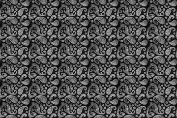 Black and white paisley pattern
