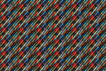 Colorful diagonal plaid fabric pattern