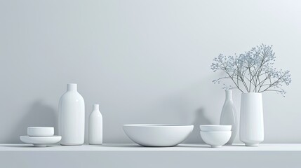 Fototapeta na wymiar Minimalist 3D illustration of product showcased against clean backdrop