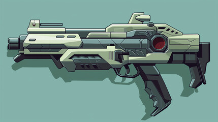 Futuristic sci-fi blaster rifle illustration