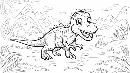 Naklejka premium a drawing of dinosaurs with a black and white background, Generative AI illustrations.