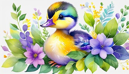 watercolor baby duck clipart for graphic resources