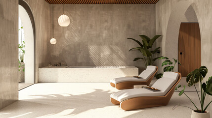 A room with a white wall and a tan floor
