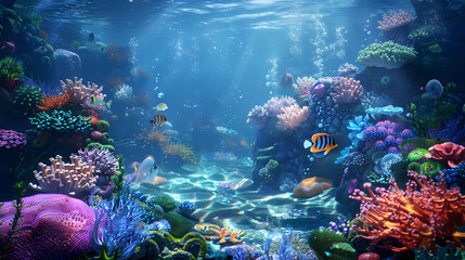 Enchanting underwater coral reef scenery