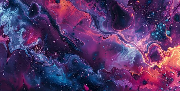 Artist masterfully blends contrasting colors in striking patterns for visual impact.