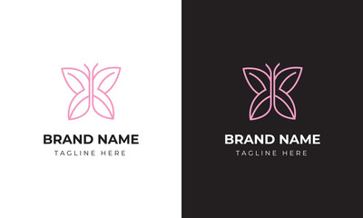 Butterfly line simple minimal logo template