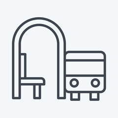 Icon Bus Stop. related to City symbol. line style. simple design illustration