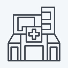 Icon Hospital. related to City symbol. line style. simple design illustration