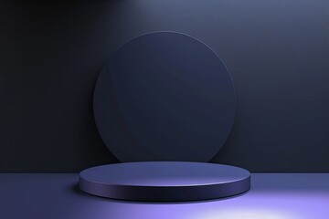 Modern minimalistic 3D podium with sleek design on space tone background. Stylish concept