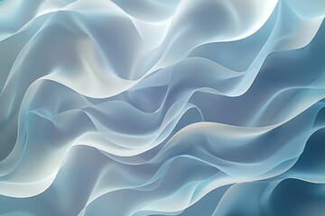 Obraz premium Abstract Blue and White Wavy Fabric Texture with Flowing Lines, Perfect for Fashion and Art Designs