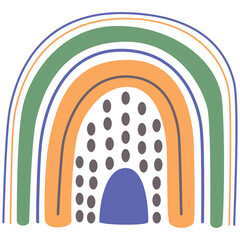 Boho rainbow png, colorful, retro