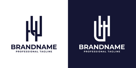 Letters HU and UH Monogram Logo, suitable for any business with UH or HU initials