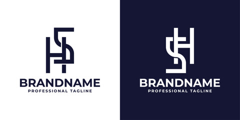 Letters HS and SH Monogram Logo, suitable for any business with SH or HS initials