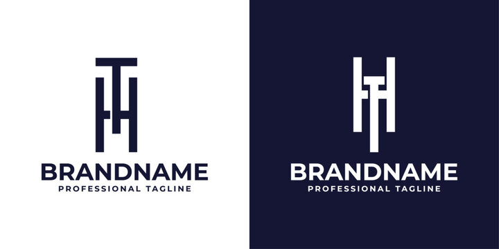 Letters HT and TH Monogram Logo, suitable for any business with TH or HT initials