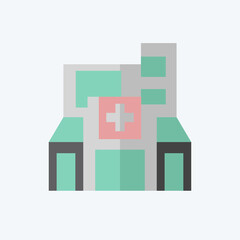 Icon Hospital. related to City symbol. flat style. simple design illustration