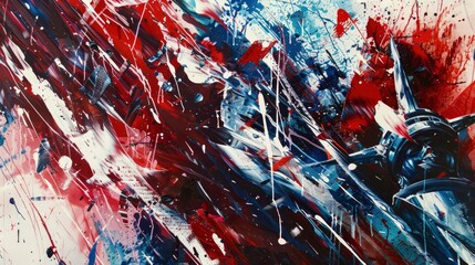  American Liberty, Red White Blue Decorations, tech-savvy composition, contemporary abstract expressionist paintings, 8k