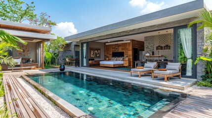 Contemporary Villa with Open Living & Private Bedroom Wing Featuring Relaxing Terrace