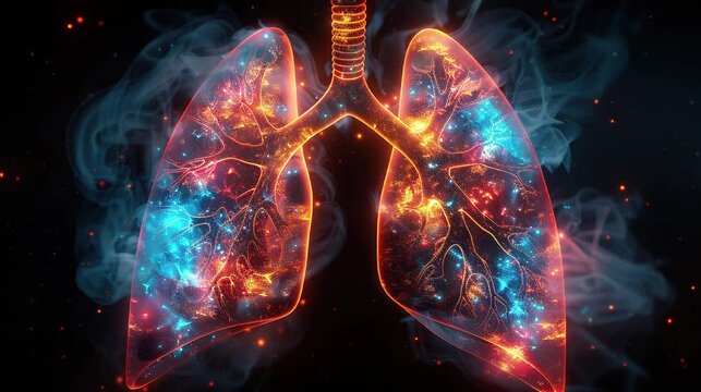 Human futuristic lung organ. Science and technology. Video background wallpaper.