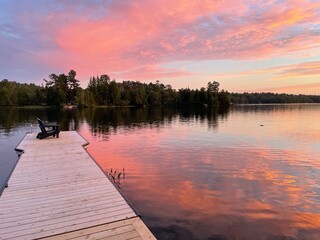 sunset over the lake
