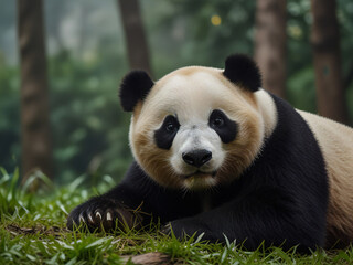 Obraz premium Lying Giant Panda