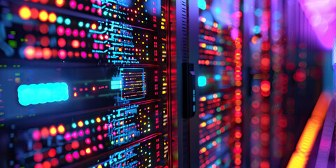 The Code Based Universe: A universe of code, consisting of spinning hard drives, blinking server racks, and glowing terminal windows