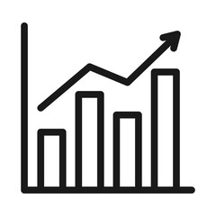 Growing chart Icon vector. chart with arrow icon.