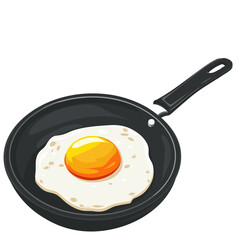 illustration of a single fried egg with a bright yellow yolk and white, slightly crispy edges