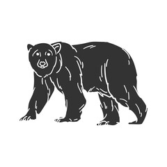 Brown Bear Icon Silhouette Illustration. Animals Vector Graphic Pictogram Symbol Clip Art. Doodle Sketch Black Sign.